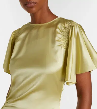 Veronica Beard Huntleigh ruched silk-blend satin gown | Thumbnail 2 Veronica Beard Huntleigh ruched silk-blend satin gown | Thumbnail 2