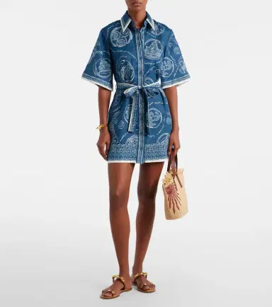 Alemais Alémais Lucky belted printed linen shirt dress | Thumbnail 2 Alemais Alémais Lucky belted printed linen shirt dress | Thumbnail 2
