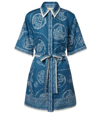 Alemais Alémais Lucky belted printed linen shirt dress | Thumbnail 1 Alemais Alémais Lucky belted printed linen shirt dress | Thumbnail 1