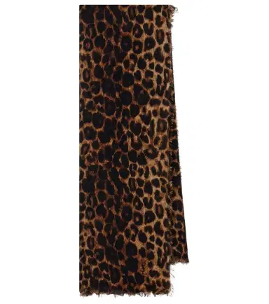 Saint Laurent Leopard-print wool scarf | Thumbnail 1 Saint Laurent Leopard-print wool scarf | Thumbnail 1