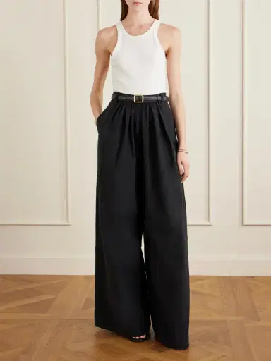 Ralph Lauren Collection Vannesa Pleated Cotton-blend Poplin Wide-leg Pants | Thumbnail 2 Ralph Lauren Collection Vannesa Pleated Cotton-blend Poplin Wide-leg Pants | Thumbnail 2