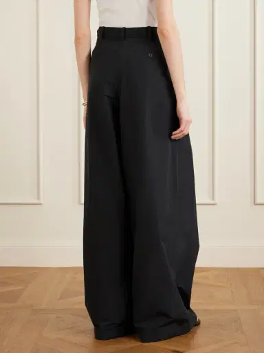 Ralph Lauren Collection Vannesa Pleated Cotton-blend Poplin Wide-leg Pants | Thumbnail 3 Ralph Lauren Collection Vannesa Pleated Cotton-blend Poplin Wide-leg Pants | Thumbnail 3