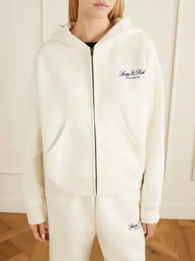 Sporty & Rich Vendome La Embroidered Cotton-fleece Hoodie | Thumbnail 3 Sporty & Rich Vendome La Embroidered Cotton-fleece Hoodie | Thumbnail 3