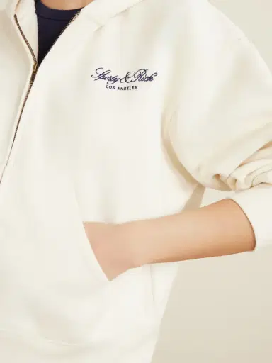 Sporty & Rich Vendome La Embroidered Cotton-fleece Hoodie | Thumbnail 5 Sporty & Rich Vendome La Embroidered Cotton-fleece Hoodie | Thumbnail 5