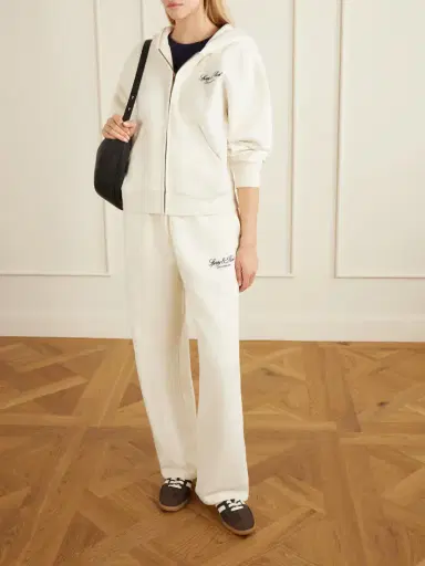Sporty & Rich Vendome La Embroidered Cotton-fleece Track Pants | Thumbnail 2 Sporty & Rich Vendome La Embroidered Cotton-fleece Track Pants | Thumbnail 2