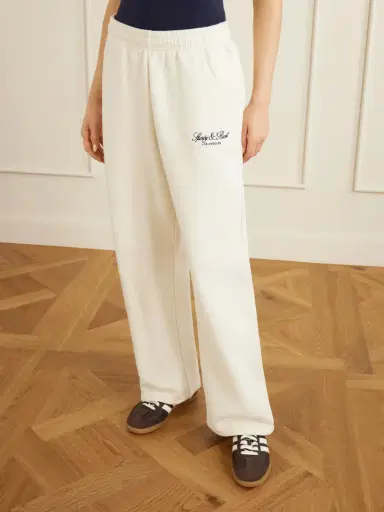 Sporty & Rich Vendome La Embroidered Cotton-fleece Track Pants | Thumbnail 3 Sporty & Rich Vendome La Embroidered Cotton-fleece Track Pants | Thumbnail 3