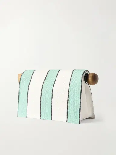 Jacquemus La Plage Leather-trimmed Striped Cotton Clutch | Thumbnail 4 Jacquemus La Plage Leather-trimmed Striped Cotton Clutch | Thumbnail 4