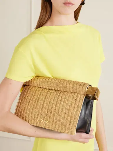 Jacquemus La Plage Leather-trimmed Raffia-effect Clutch | Thumbnail 2 Jacquemus La Plage Leather-trimmed Raffia-effect Clutch | Thumbnail 2