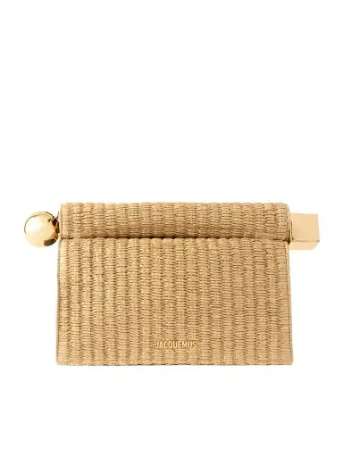 Jacquemus La Plage Leather-trimmed Raffia-effect Clutch | Thumbnail 1 Jacquemus La Plage Leather-trimmed Raffia-effect Clutch | Thumbnail 1