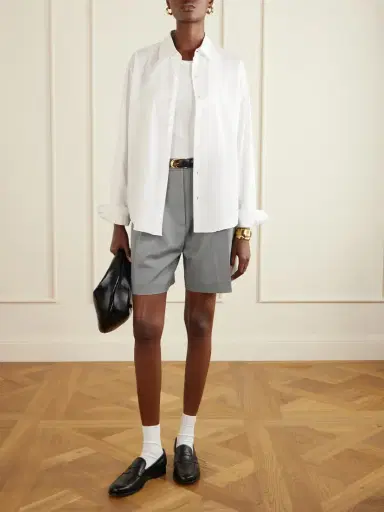 Anine Bing Brice Pleated Wool-blend Shorts | Thumbnail 2 Anine Bing Brice Pleated Wool-blend Shorts | Thumbnail 2