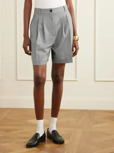 Anine Bing Brice Pleated Wool-blend Shorts | Thumbnail 3 Anine Bing Brice Pleated Wool-blend Shorts | Thumbnail 3