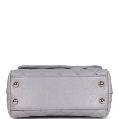 Chanel Chanel Micro Coco Top Handle Flap Light Purple Shiny Caviar Light Gold Hardware | Thumbnail 6 Chanel Chanel Micro Coco Top Handle Flap Light Purple Shiny Caviar Light Gold Hardware | Thumbnail 6