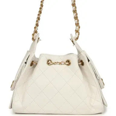 Chanel Chanel Mini 25 Hobo Bag White Caviar Antique Gold Hardware | Thumbnail 4 Chanel Chanel Mini 25 Hobo Bag White Caviar Antique Gold Hardware | Thumbnail 4