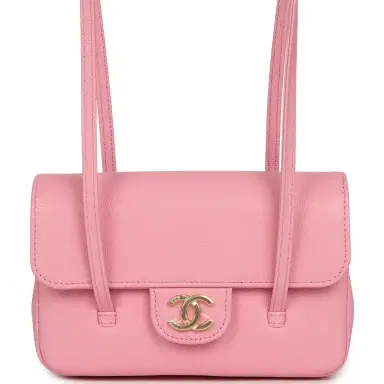 Chanel Chanel Mini Preppy Coco Clutch with Straps Pink Shiny Caviar Brushed Gold Hardware | Thumbnail 1 Chanel Chanel Mini Preppy Coco Clutch with Straps Pink Shiny Caviar Brushed Gold Hardware | Thumbnail 1