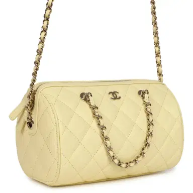 Chanel Chanel Mini Timeless Classic Barrel Bag with Chain Yellow Shiny Caviar Light Gold Hardware | Thumbnail 2 Chanel Chanel Mini Timeless Classic Barrel Bag with Chain Yellow Shiny Caviar Light Gold Hardware | Thumbnail 2