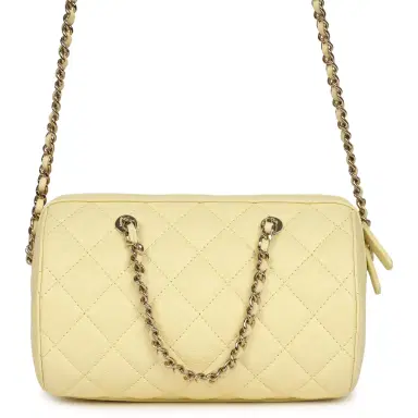 Chanel Chanel Mini Timeless Classic Barrel Bag with Chain Yellow Shiny Caviar Light Gold Hardware | Thumbnail 4 Chanel Chanel Mini Timeless Classic Barrel Bag with Chain Yellow Shiny Caviar Light Gold Hardware | Thumbnail 4