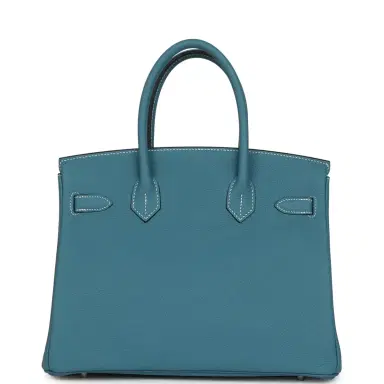 HERMÈS Hermes Birkin 30 Blue Jean Togo Palladium Hardware | Thumbnail 4 HERMÈS Hermes Birkin 30 Blue Jean Togo Palladium Hardware | Thumbnail 4