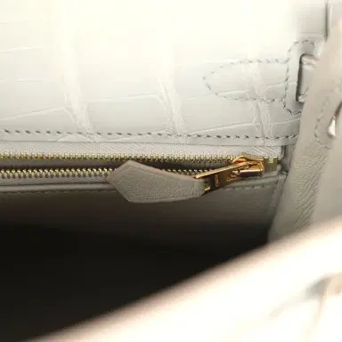HERMÈS Hermes Kelly Retourne 25 Gris Perle Matte Alligator Gold Hardware | Thumbnail 9 HERMÈS Hermes Kelly Retourne 25 Gris Perle Matte Alligator Gold Hardware | Thumbnail 9