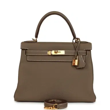 HERMÈS Pre-owned Hermes Kelly Retourne 28 Etoupe Togo Gold Hardware | Thumbnail 1 HERMÈS Pre-owned Hermes Kelly Retourne 28 Etoupe Togo Gold Hardware | Thumbnail 1