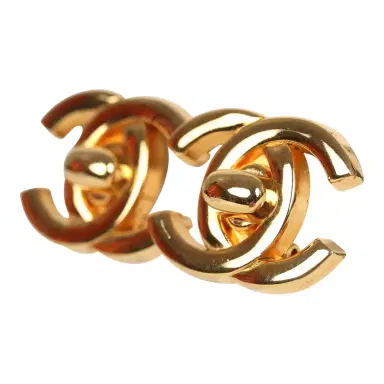 Chanel Vintage Chanel 24K Gold Plated Small CC Turnlock Earrings | Thumbnail 4 Chanel Vintage Chanel 24K Gold Plated Small CC Turnlock Earrings | Thumbnail 4