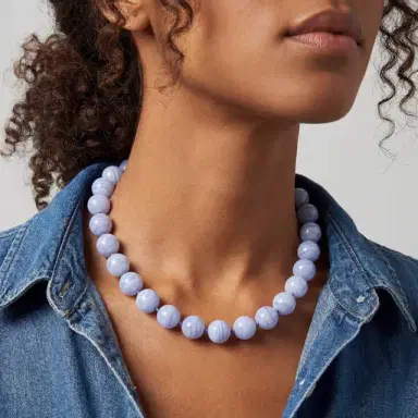 Stephanie Gottlieb Kendall Large Blue Lace Agate Beaded Necklace | Thumbnail 2 Stephanie Gottlieb Kendall Large Blue Lace Agate Beaded Necklace | Thumbnail 2