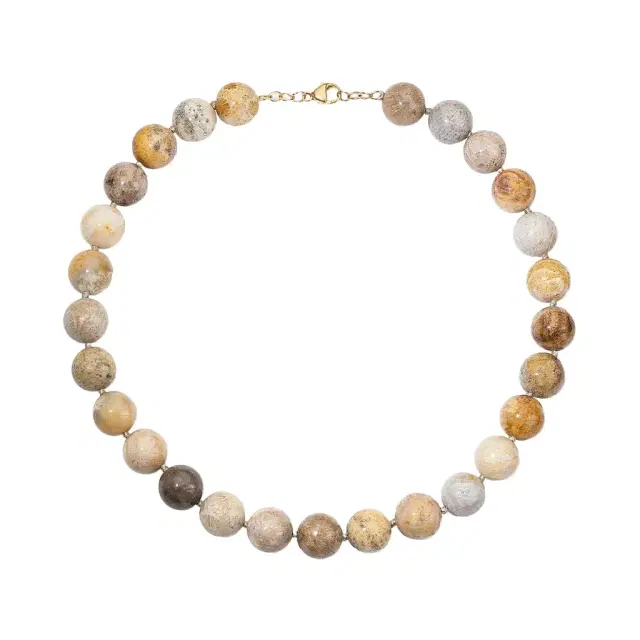 Stephanie Gottlieb Kendall Large Fossilized Coral Beaded Necklace