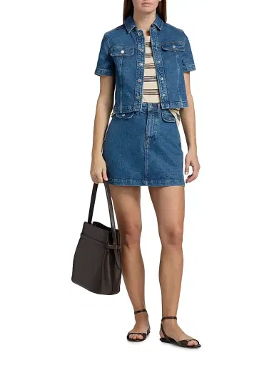 PAIGE Women's Elly Crop Denim Shirt - Laguna - Size XS | Thumbnail 2 PAIGE Women's Elly Crop Denim Shirt - Laguna - Size XS | Thumbnail 2