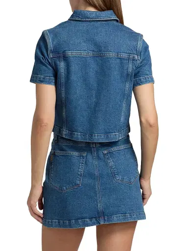 PAIGE Women's Elly Crop Denim Shirt - Laguna - Size XS | Thumbnail 5 PAIGE Women's Elly Crop Denim Shirt - Laguna - Size XS | Thumbnail 5