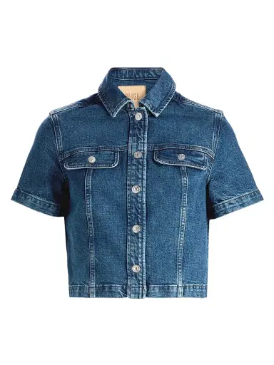PAIGE Women's Elly Crop Denim Shirt - Laguna - Size XS | Thumbnail 1 PAIGE Women's Elly Crop Denim Shirt - Laguna - Size XS | Thumbnail 1