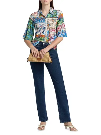 Johnny Was Women's The Janie Printed Shirt - Armeria Mix | Thumbnail 2 Johnny Was Women's The Janie Printed Shirt - Armeria Mix | Thumbnail 2