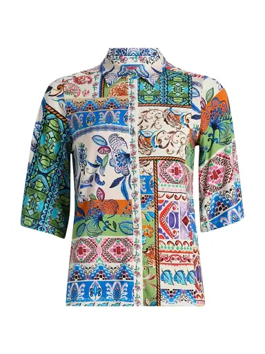 Johnny Was Women's The Janie Printed Shirt - Armeria Mix | Thumbnail 1 Johnny Was Women's The Janie Printed Shirt - Armeria Mix | Thumbnail 1