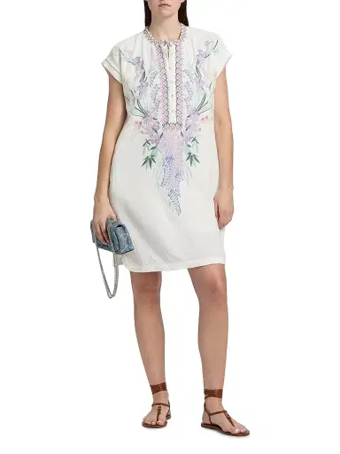 Johnny Was Women's Mishti Floral Cotton Minidress - Natural | Thumbnail 2 Johnny Was Women's Mishti Floral Cotton Minidress - Natural | Thumbnail 2