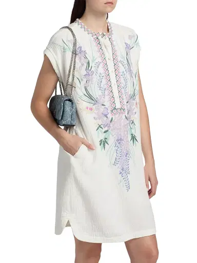 Johnny Was Women's Mishti Floral Cotton Minidress - Natural | Thumbnail 4 Johnny Was Women's Mishti Floral Cotton Minidress - Natural | Thumbnail 4