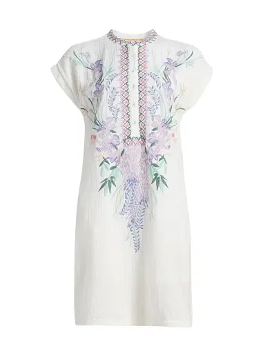 Johnny Was Women's Mishti Floral Cotton Minidress - Natural | Thumbnail 1 Johnny Was Women's Mishti Floral Cotton Minidress - Natural | Thumbnail 1
