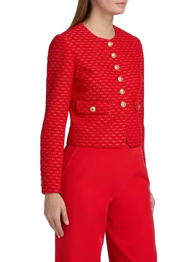 Elie Tahari Women's The Marlena Woven Jacket - Poppy Glow - Size XL | Thumbnail 4 Elie Tahari Women's The Marlena Woven Jacket - Poppy Glow - Size XL | Thumbnail 4