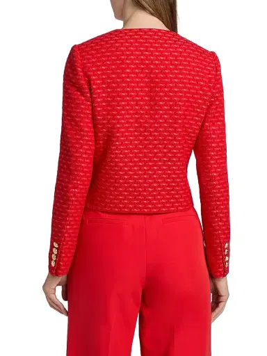 Elie Tahari Women's The Marlena Woven Jacket - Poppy Glow - Size XL | Thumbnail 5 Elie Tahari Women's The Marlena Woven Jacket - Poppy Glow - Size XL | Thumbnail 5