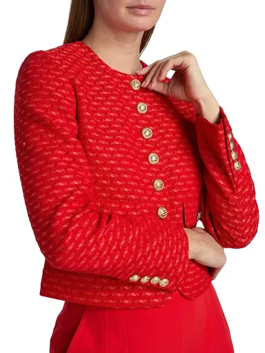 Elie Tahari Women's The Marlena Woven Jacket - Poppy Glow - Size XL | Thumbnail 6 Elie Tahari Women's The Marlena Woven Jacket - Poppy Glow - Size XL | Thumbnail 6