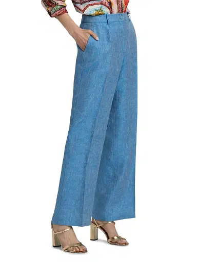 Elie Tahari Women's The Edna Pintuck Pants - Celestial Blue | Thumbnail 4 Elie Tahari Women's The Edna Pintuck Pants - Celestial Blue | Thumbnail 4