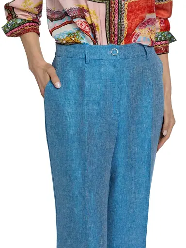 Elie Tahari Women's The Edna Pintuck Pants - Celestial Blue | Thumbnail 6 Elie Tahari Women's The Edna Pintuck Pants - Celestial Blue | Thumbnail 6