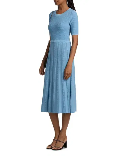 Elie Tahari Women's The Vesper Cable-Knit Sweaterdress - Fountain Blue - Size XL | Thumbnail 4 Elie Tahari Women's The Vesper Cable-Knit Sweaterdress - Fountain Blue - Size XL | Thumbnail 4