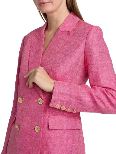 Elie Tahari Women's The Kenna Double-Breasted Linen Blazer - Plum Rose - Size 10 | Thumbnail 6 Elie Tahari Women's The Kenna Double-Breasted Linen Blazer - Plum Rose - Size 10 | Thumbnail 6