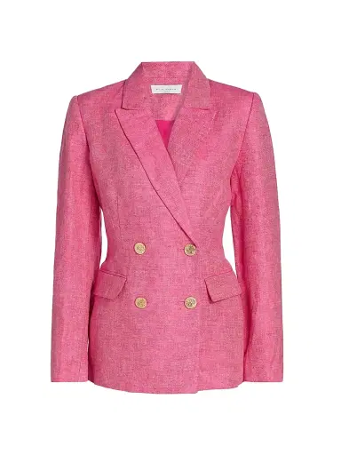 Elie Tahari Women's The Kenna Double-Breasted Linen Blazer - Plum Rose - Size 10 | Thumbnail 1 Elie Tahari Women's The Kenna Double-Breasted Linen Blazer - Plum Rose - Size 10 | Thumbnail 1
