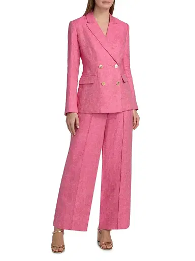 Elie Tahari Women's The Kenna Linen Wide-Leg Trousers - Plum Rose | Thumbnail 2 Elie Tahari Women's The Kenna Linen Wide-Leg Trousers - Plum Rose | Thumbnail 2