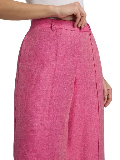 Elie Tahari Women's The Kenna Linen Wide-Leg Trousers - Plum Rose | Thumbnail 6 Elie Tahari Women's The Kenna Linen Wide-Leg Trousers - Plum Rose | Thumbnail 6