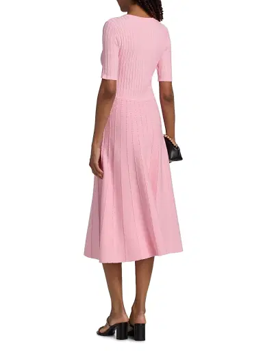 Elie Tahari Women's The Carla Pointelle-Knit Sweaterdress - Rose Veil - Size XL | Thumbnail 5 Elie Tahari Women's The Carla Pointelle-Knit Sweaterdress - Rose Veil - Size XL | Thumbnail 5
