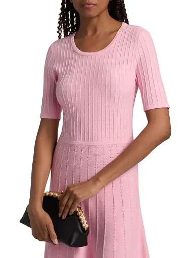 Elie Tahari Women's The Carla Pointelle-Knit Sweaterdress - Rose Veil - Size XL | Thumbnail 6 Elie Tahari Women's The Carla Pointelle-Knit Sweaterdress - Rose Veil - Size XL | Thumbnail 6