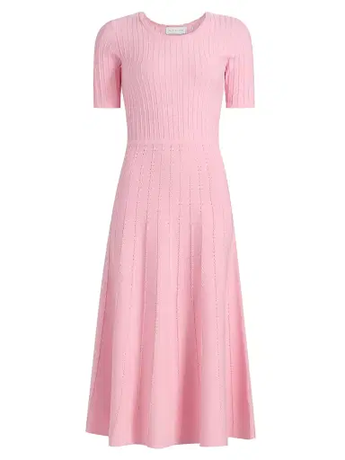 Elie Tahari Women's The Carla Pointelle-Knit Sweaterdress - Rose Veil - Size XL | Thumbnail 1 Elie Tahari Women's The Carla Pointelle-Knit Sweaterdress - Rose Veil - Size XL | Thumbnail 1