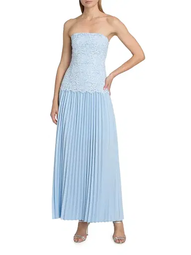 Generation Love Women's Cody Lace Pleated Strapless Maxi Dress - Light Blue White - Size XL | Thumbnail 2 Generation Love Women's Cody Lace Pleated Strapless Maxi Dress - Light Blue White - Size XL | Thumbnail 2