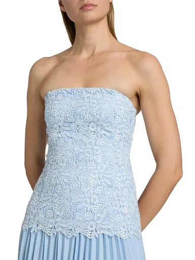 Generation Love Women's Cody Lace Pleated Strapless Maxi Dress - Light Blue White - Size XL | Thumbnail 6 Generation Love Women's Cody Lace Pleated Strapless Maxi Dress - Light Blue White - Size XL | Thumbnail 6