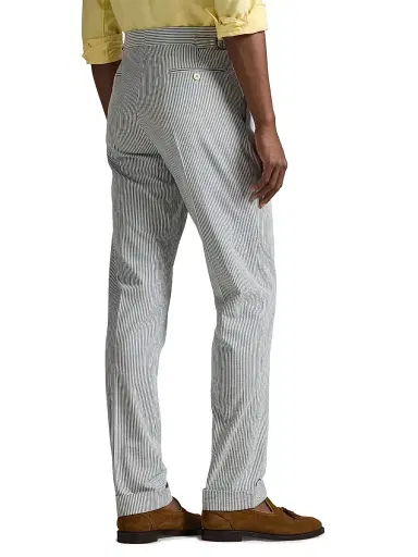 Polo Ralph Lauren Men's Pinstriped Cotton Seersucker Pleated-Front Pants | Thumbnail 4 Polo Ralph Lauren Men's Pinstriped Cotton Seersucker Pleated-Front Pants | Thumbnail 4